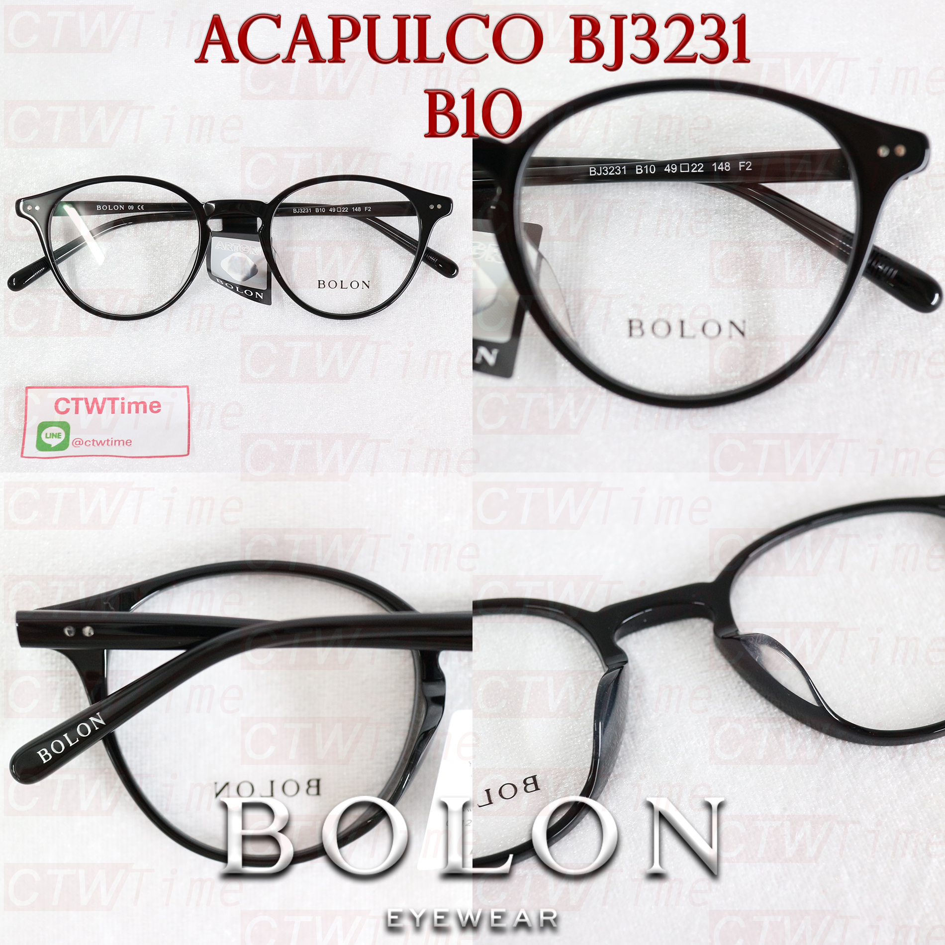 SS26 BOLON กรอบแว่นสายตา รุ่น ACAPULCO BJ3231 B10 B20 B60 B80 [Acetate ...