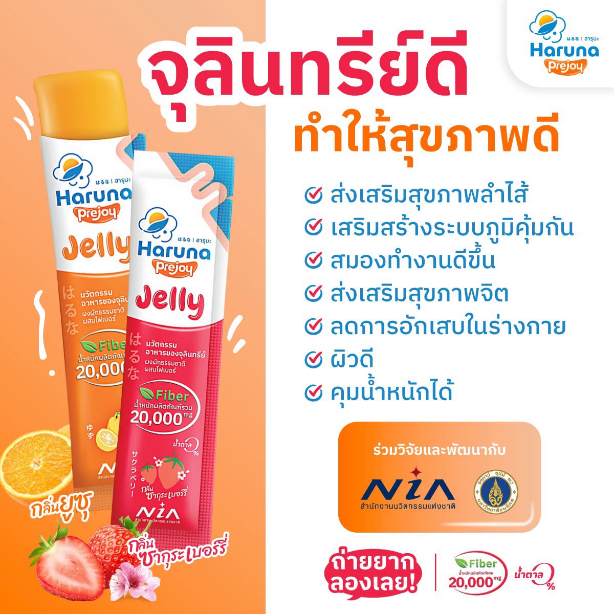 Haruna Prejoy ฮารุนะ เจลลี่ไฟเบอร์ พรีไบโอติก โพรไบโอติก fiber ...