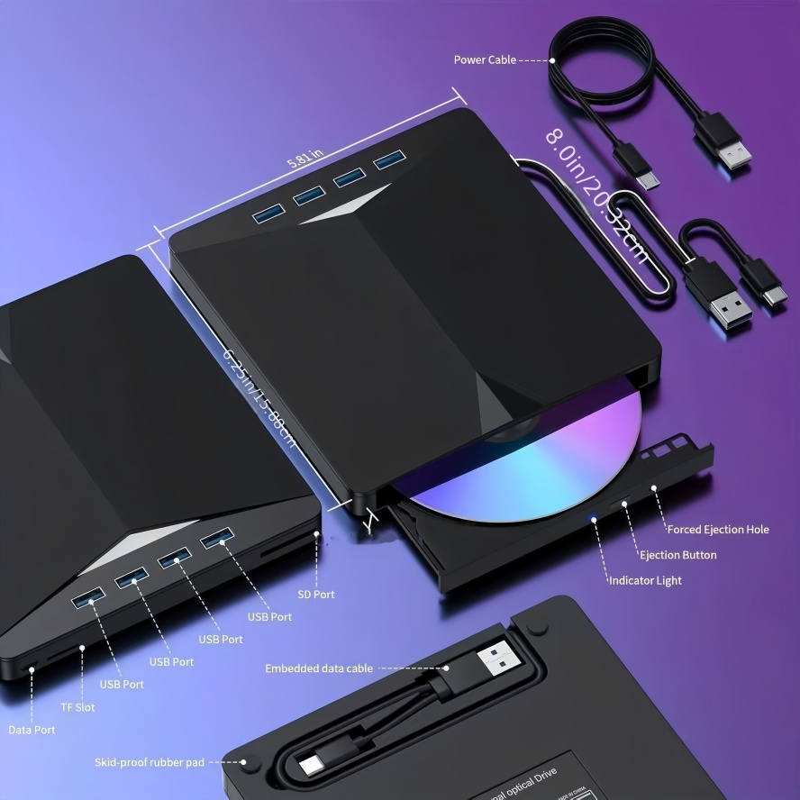 USB 3.0 ภายนอก CD/DVD ROM Player Optical Drive เครื่องเขียนแผ่น DVD RW ...