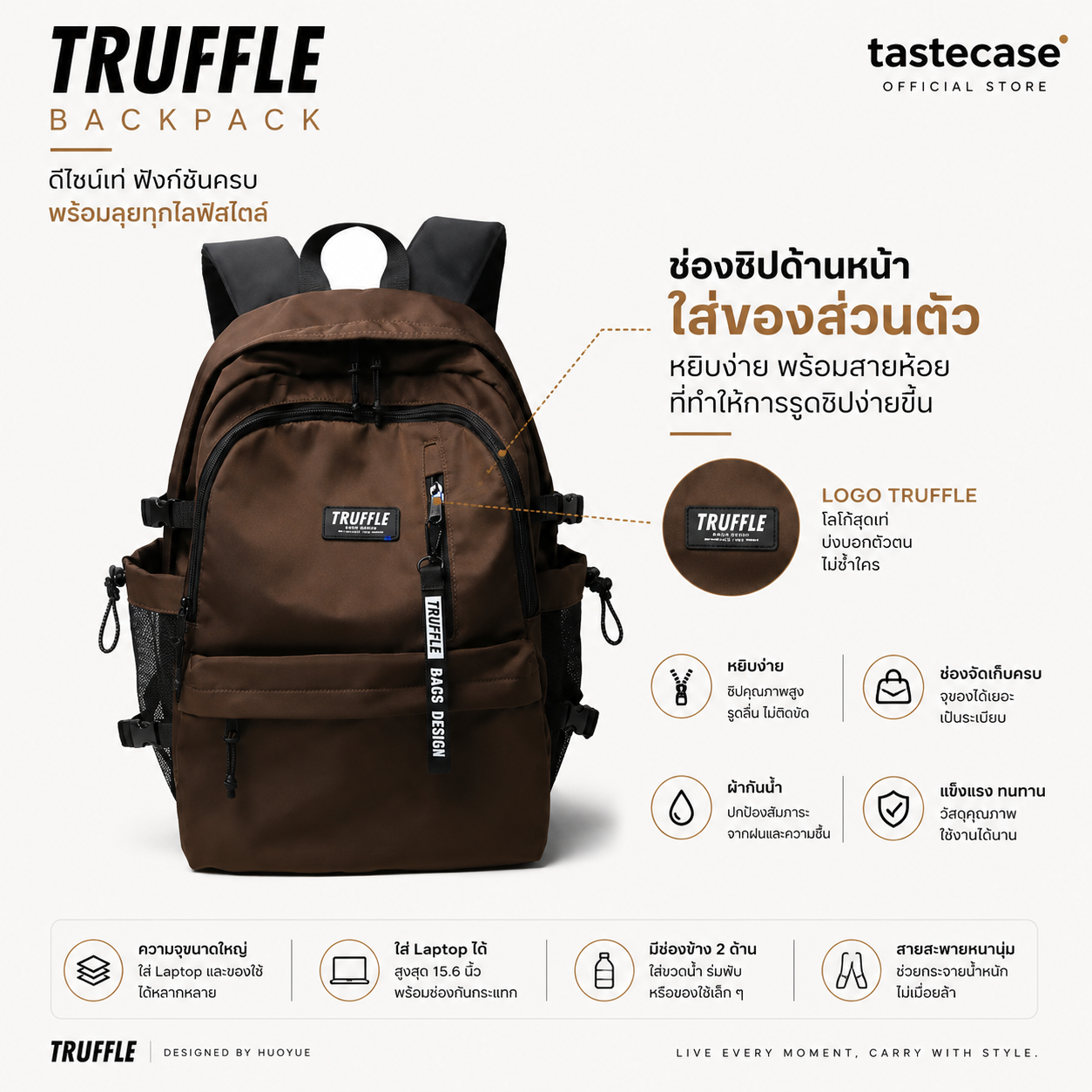 Truffle SJWD Backpack กระเป๋าสำหรับ Macbook ขนาด 13-16
