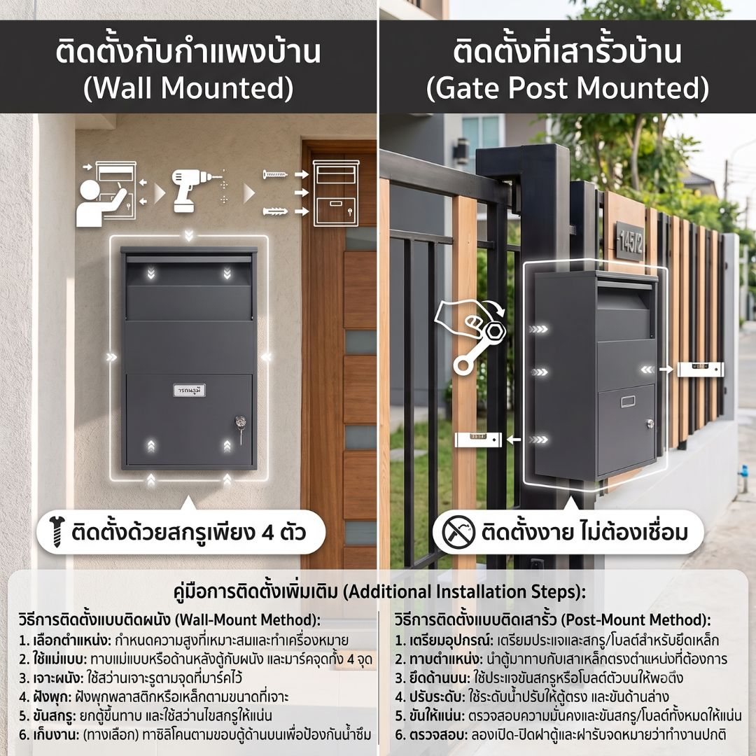 ตู้รับพัสดุ Parcel dropbox กล่องรับพัสดุ ตู้จดหมายไซส์ใหญ่ Mailbox ...