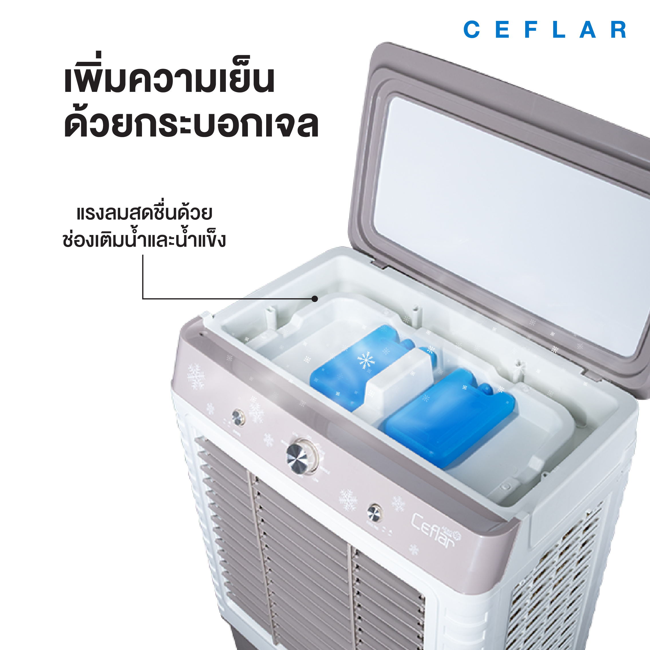 CEFLAR พัดลมไอเย็น 60 ลิตร JM150 เย็นเร็ว ประหยัดไฟ ครอบคลุม 50 ตร.ม. ...