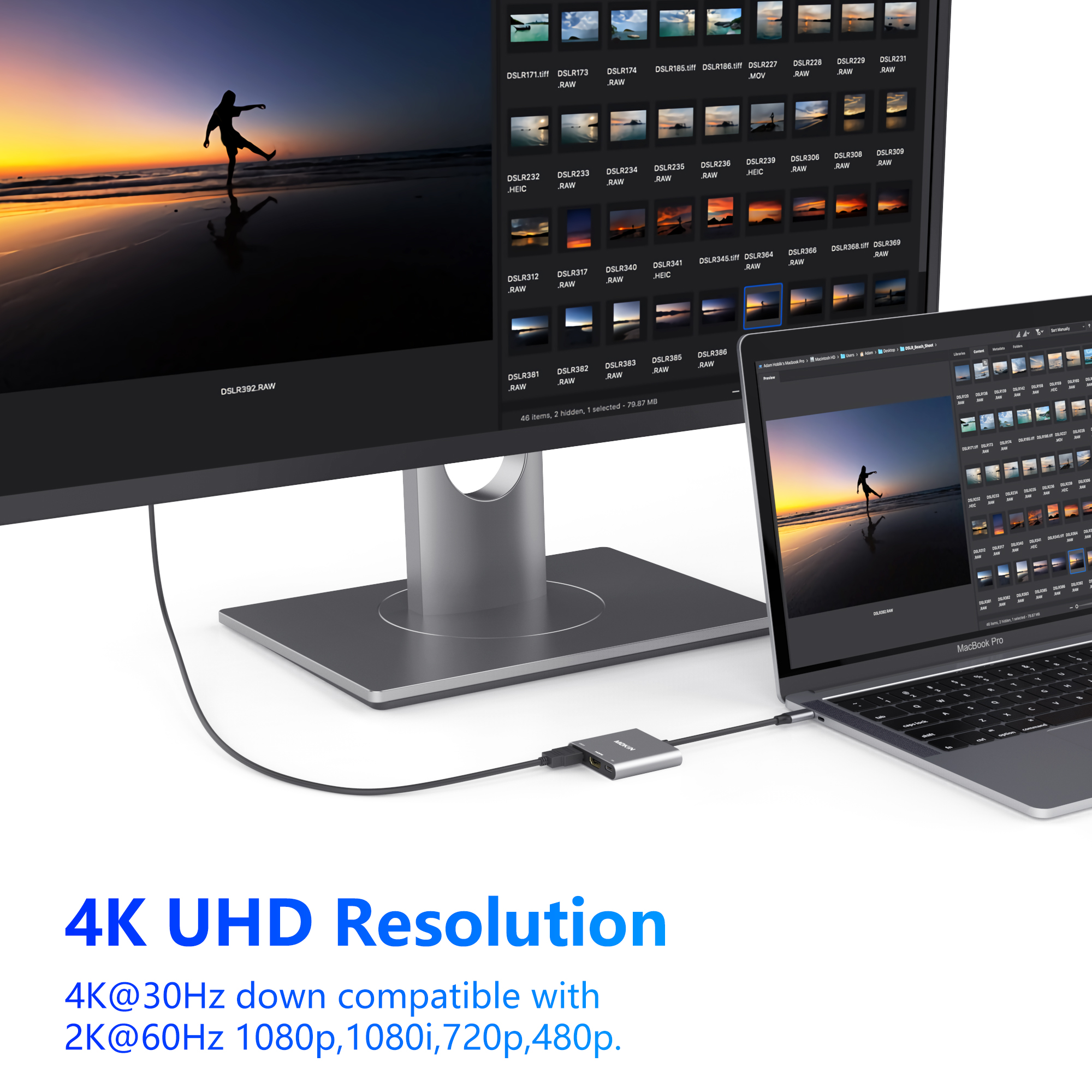 [ทักแชทรับโค้ดลับ] MOKiN USB-C Hub 3-in-1 HDMI 4K UHD USB 3.0 PD 60W ...