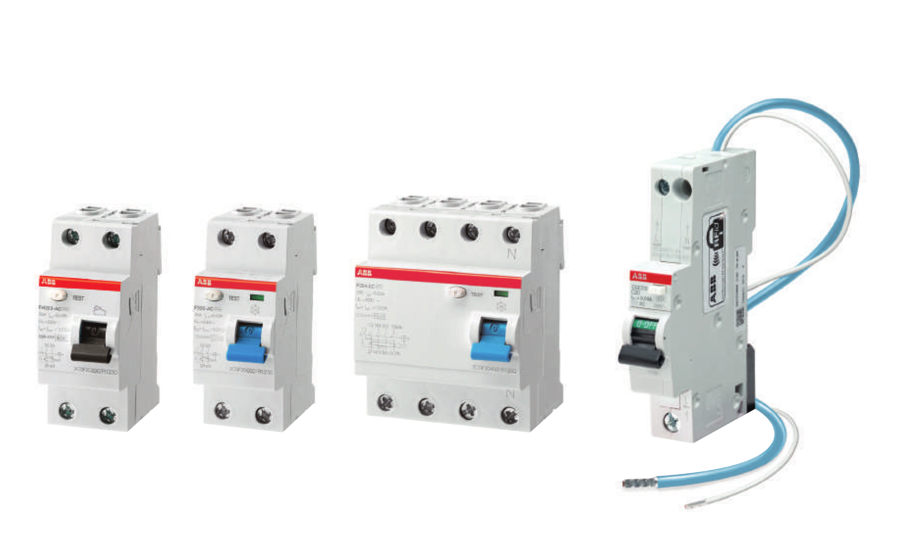 ABB เบรกเกอร์กันดูด RCCB F204A (25A-63A) 4P 30mA Type A (RCD DC6mA ...