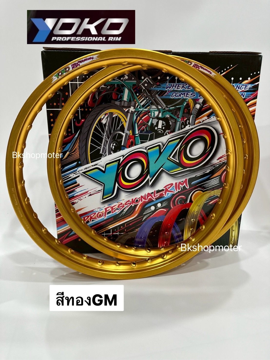 ล้อโยโกทองGM วงล้อYOKOสีทองGM ขอบเรียบ ขอบ17 YOKO PROFESSIONAL RIM มี ...