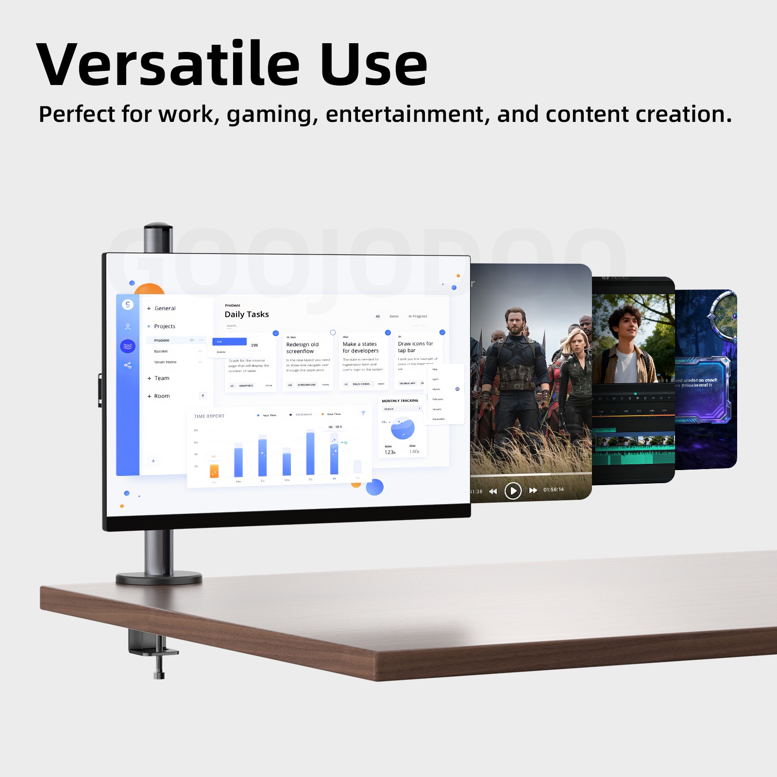 GOOJODOQ Aluminum Alloy Single and Double Arm Display Bracket Flexible ...