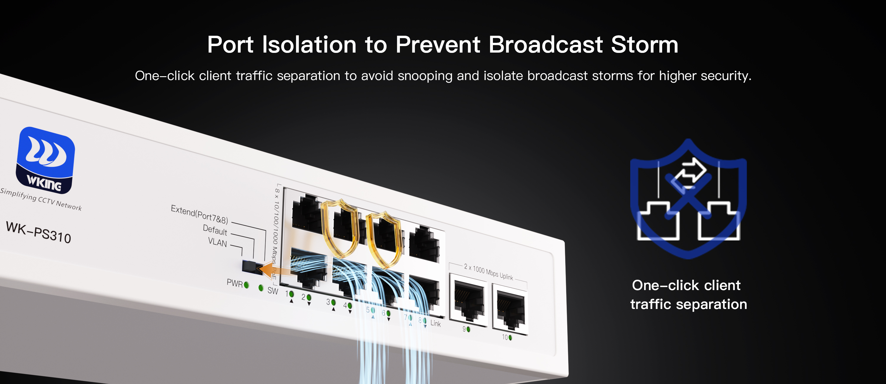 WI-TeK รุ่น WK-PS310 GIGABIT POE SWITCH 8POE+2UPLINK 10/100/1000Mbps ...