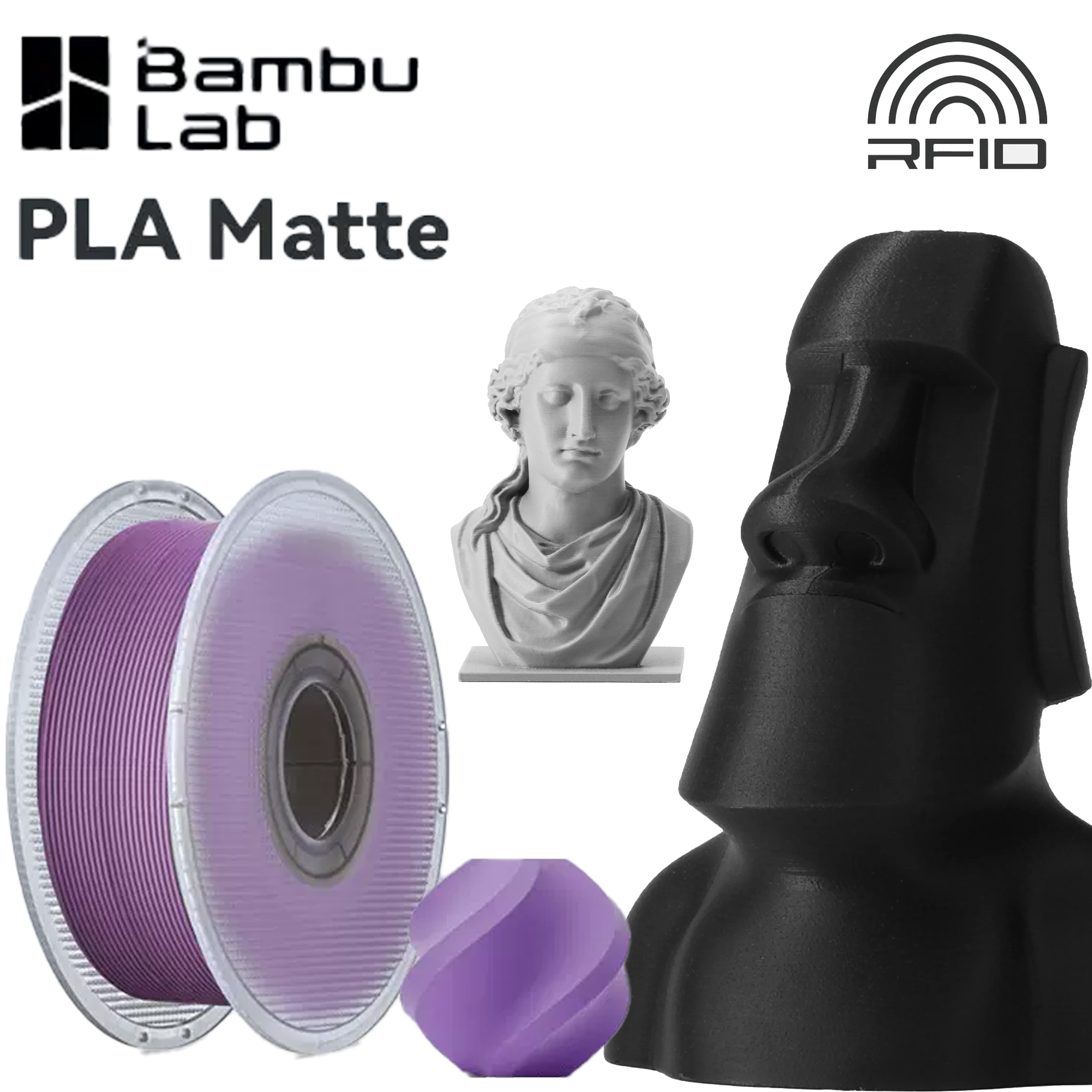 Bambu Lab With Spool PLA Matte ด้าน มีความเหนียวสูง ลอกออกง่าย ความเร็ว ...
