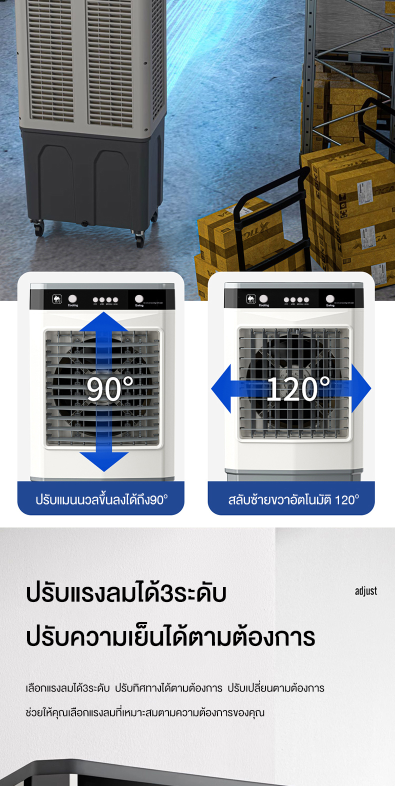 CAMEL แอร์เคลื่อนที่ พัดลมไอเย็น air cooler พัดลมปรับอากาศ ขนาดความจุ ...