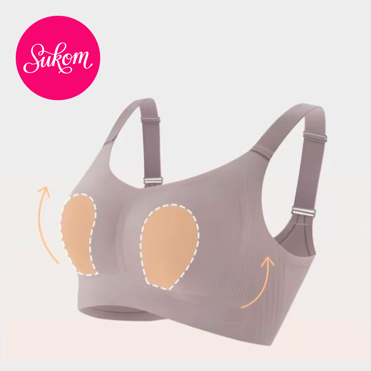 Sukom เสื้อชั้นในกีฬาไร้โครงสำหรับผู้หญิง คัพเต็ม ยกกระชับและป้องกันการ ...