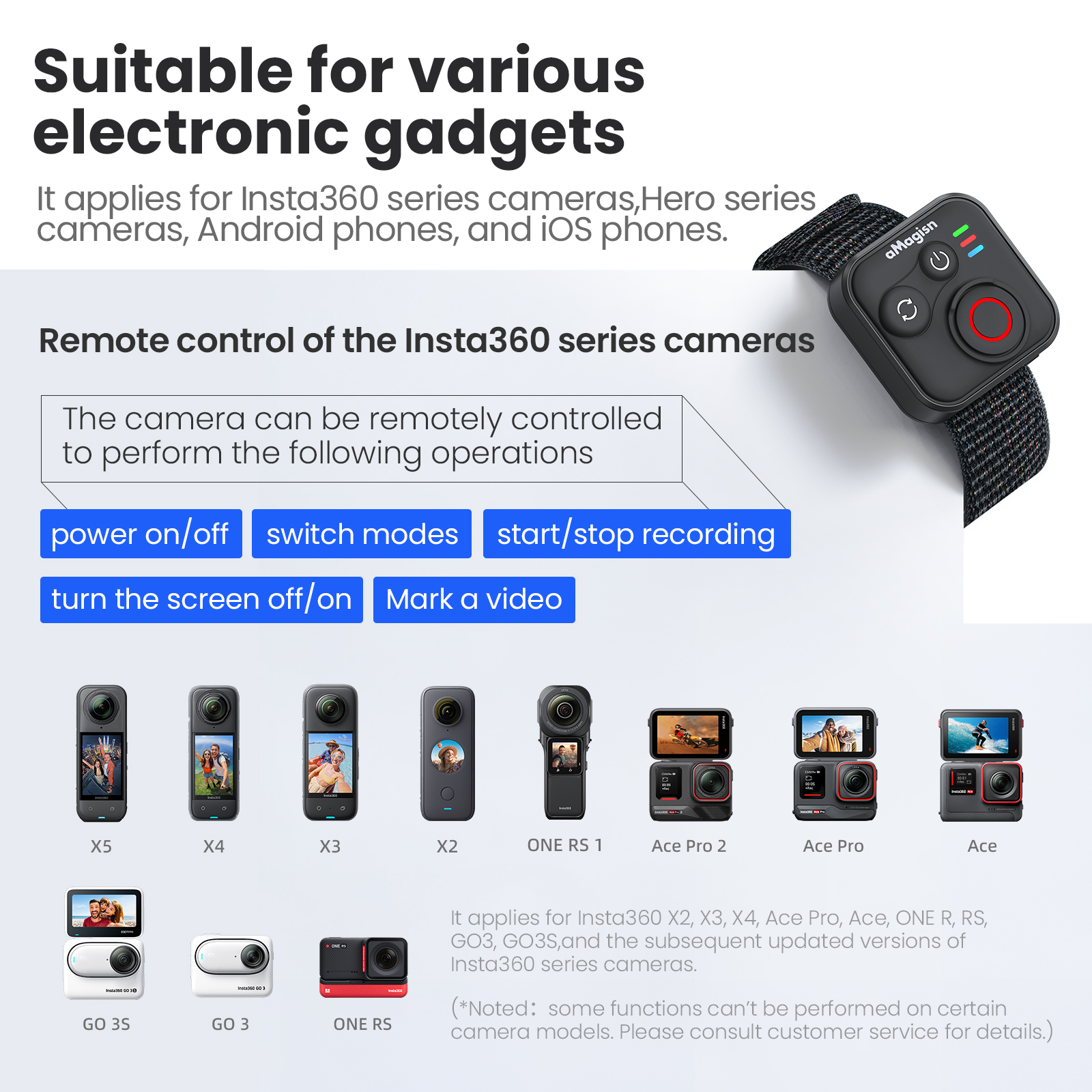 aMagisn Action Camera Blue Tooth Remote controllor รีโมทคอนโทรล ...