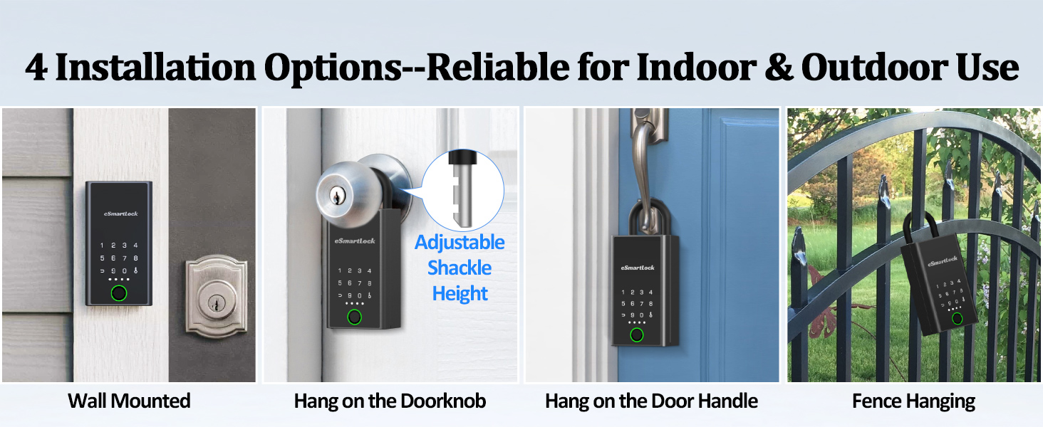 Smart Key Lock Box, APP Control,100 Fingerprints and 20 Passcodes ...