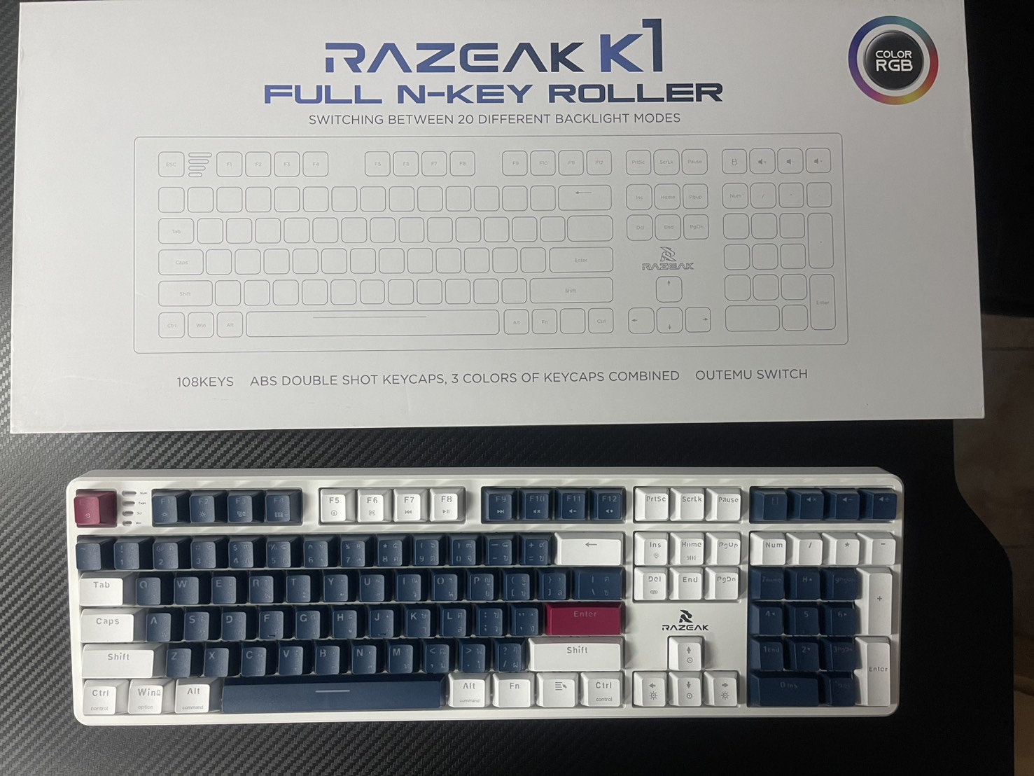RAZEAK K1 RGB Mechanical Gaming Keyboard คีย์บอร์ดเกมมิ่ง Blue Switch ...