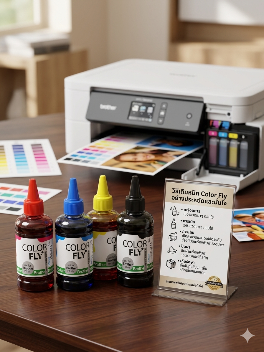 Color Fly สำหรับ Brother All Model หมึกเทียบ หมึกเติม Inkjet หมึก Ink ...