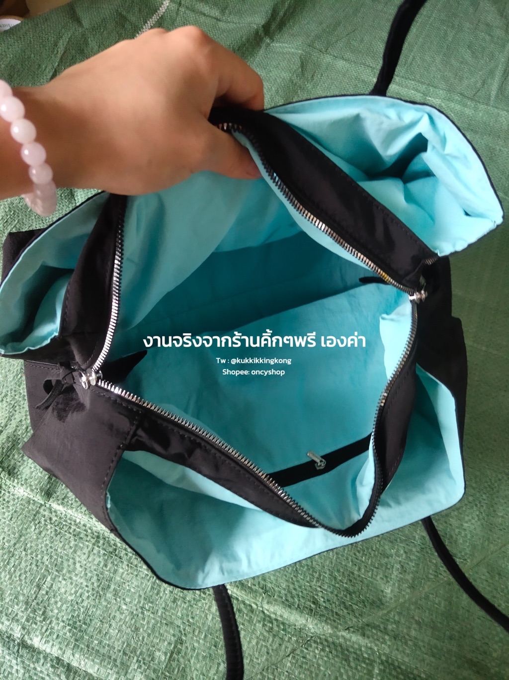 (มิ้น พร้อมส่งจากไทย) Oncyshop กระเป๋าสะพาย กระเป๋าไนลอน 2tone ใส่ ...