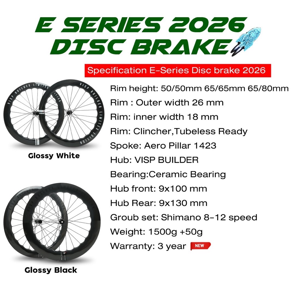 ล้อคาร์บอน VISP Builder E-Series 2026 Disc Break และ Rim Break รับ ...