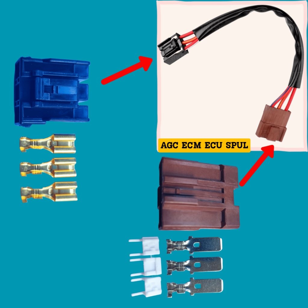 ปลั๊ก plug ชุดซ่อม socket AGC ECM ECU SPUL Click V1 V2, Click150, Vario ...