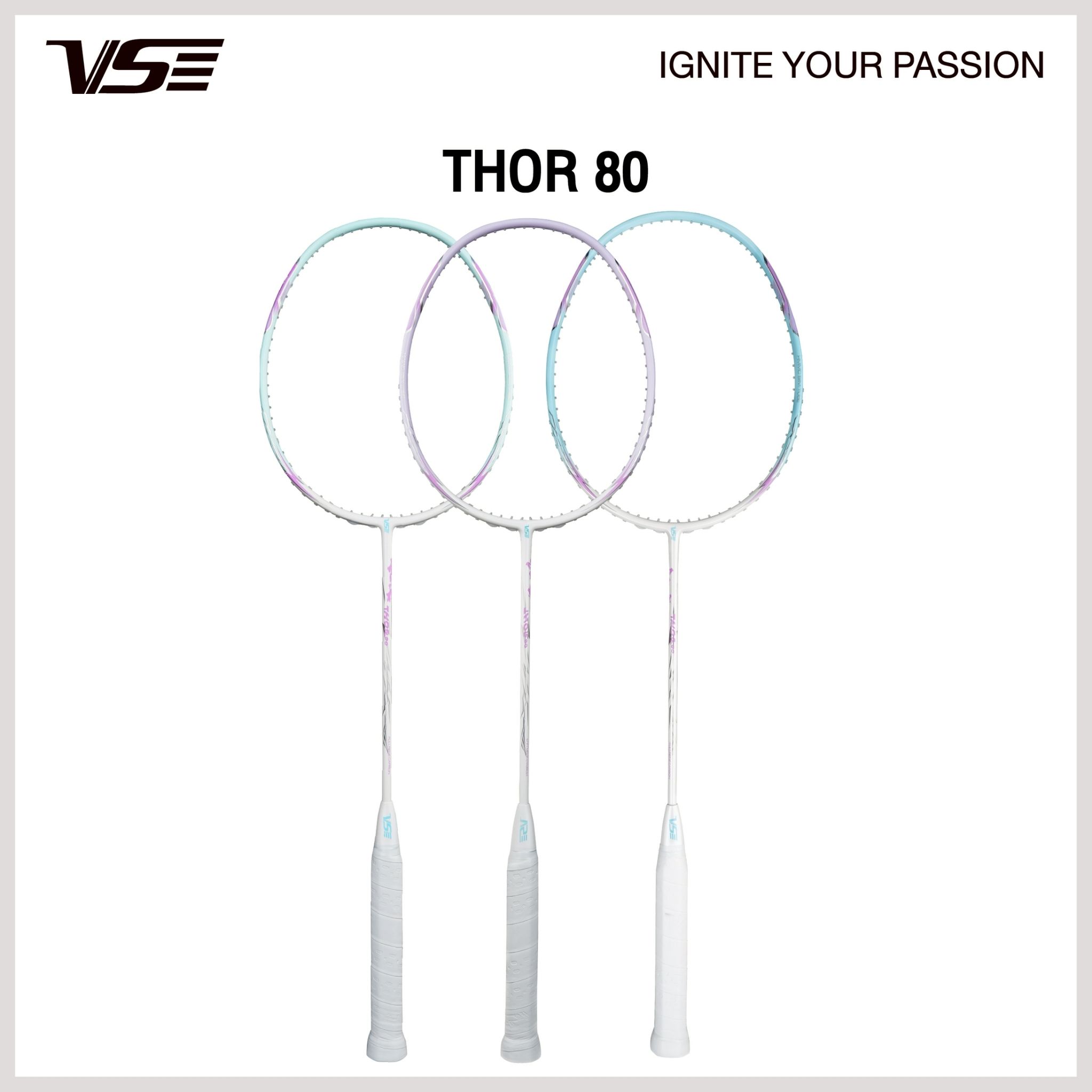 (ใหม่ล่าสุด) [แถมเอ็น+ซองเต็ม] ไม้แบดมินตัน VS รุ่น THOR 80 (4U ...