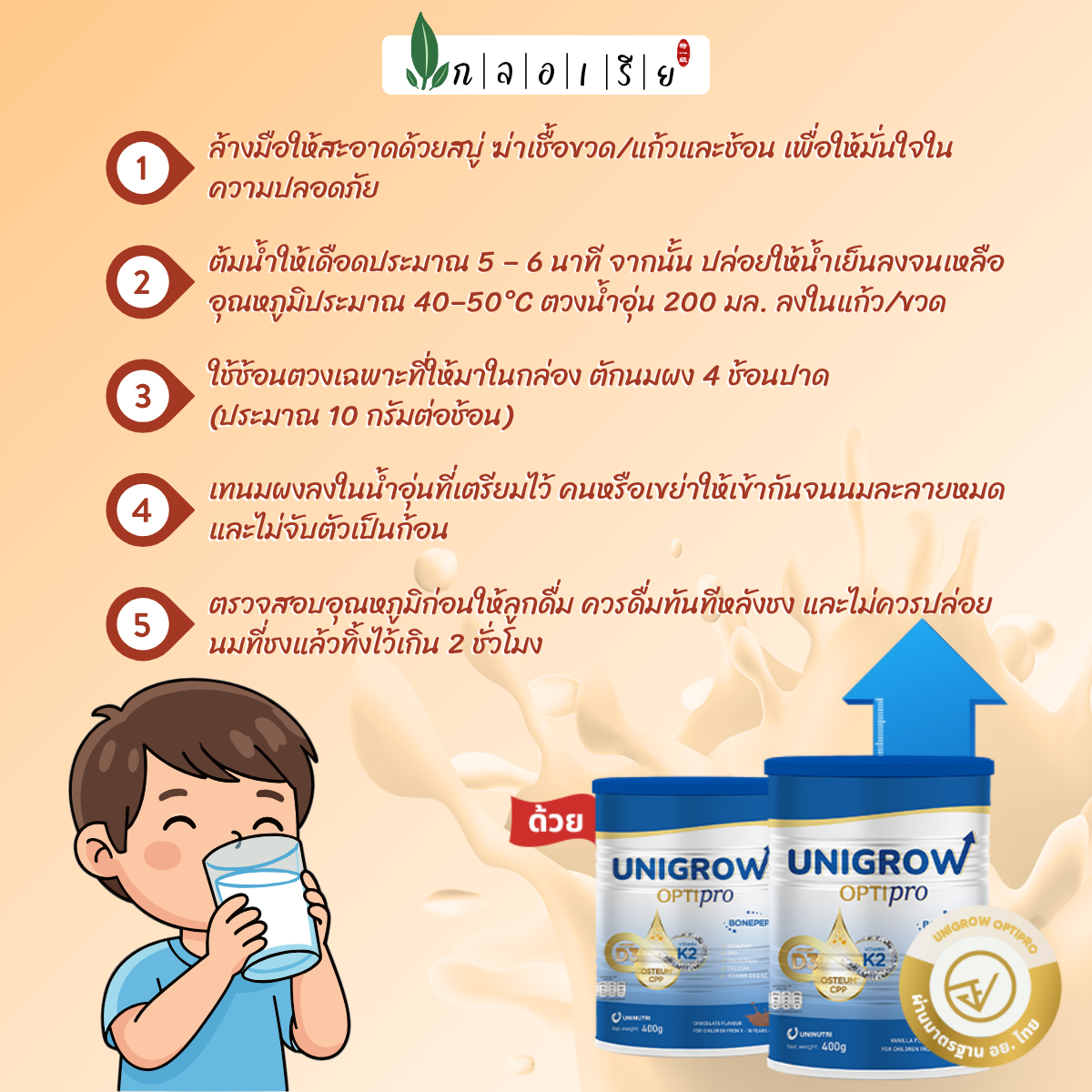 [ซื้อ 4 แถม 2] Unigrow Nutritional Chocolate Flavour D3K2, CPP ก้าวล้ำ ...