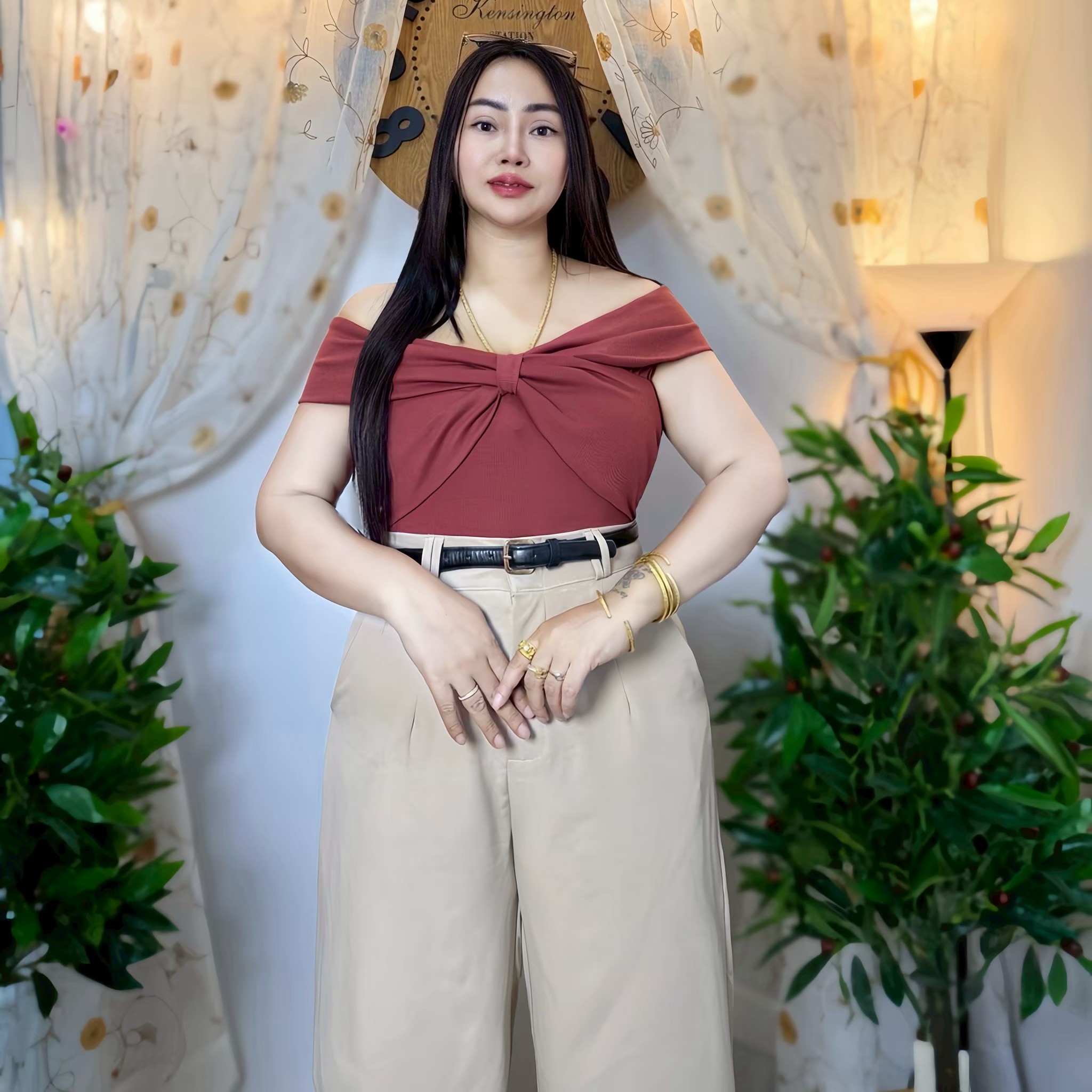 เสื้อสาวอวบ อก38-46 ยาว 20.5 ผ้าร่อง ** รุ่นกชเบล ปาดไหล่ | Shopee Thailand