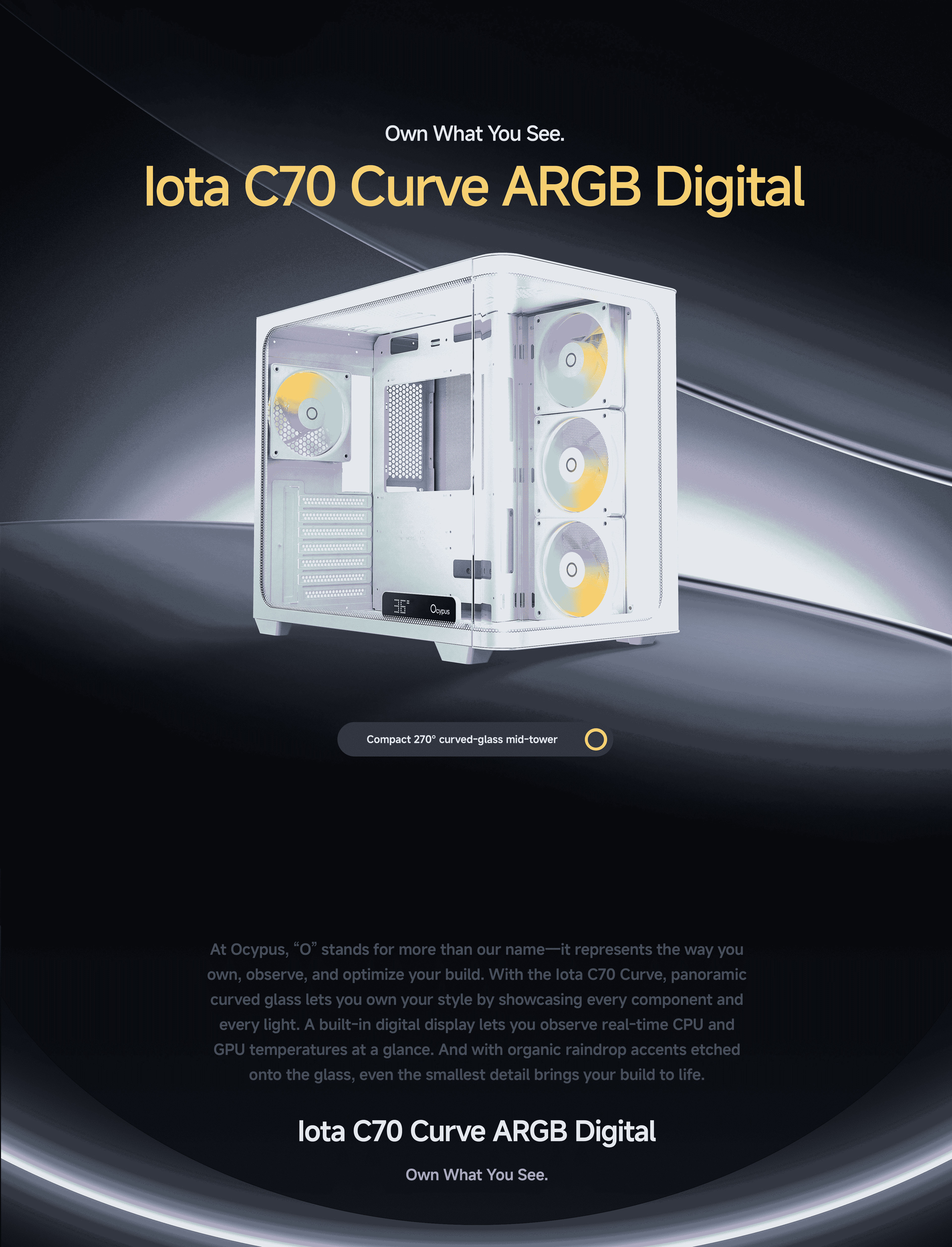 OCYPUS IOTA C70 CURVE WHITE ARGB (COMPUTER CASE / เคสคอมพิวเตอร์ ...