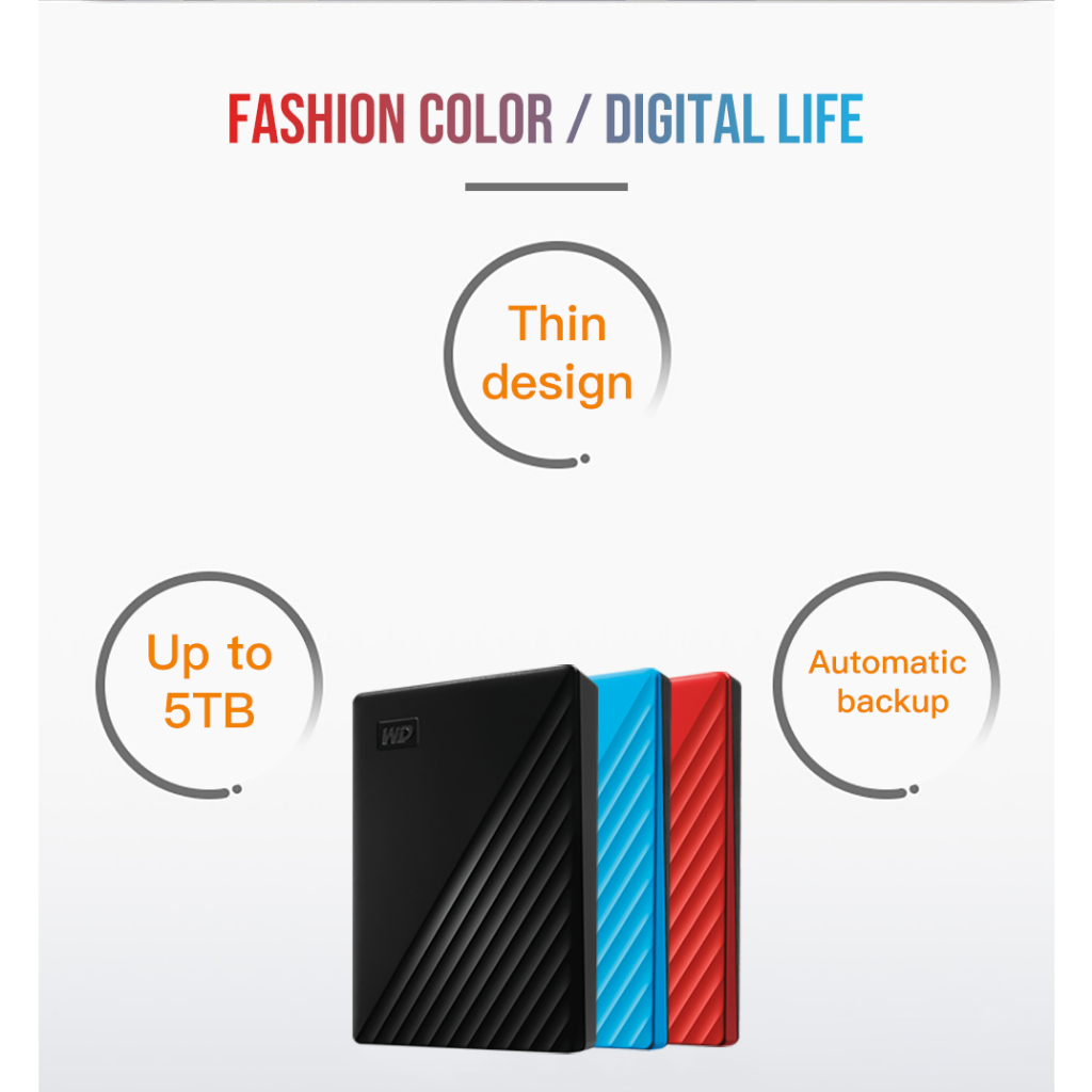【Fast Ship】WD 2.5'' HDD My Passport External Hard Disk 1TB/2TB/4TB USB3 ...