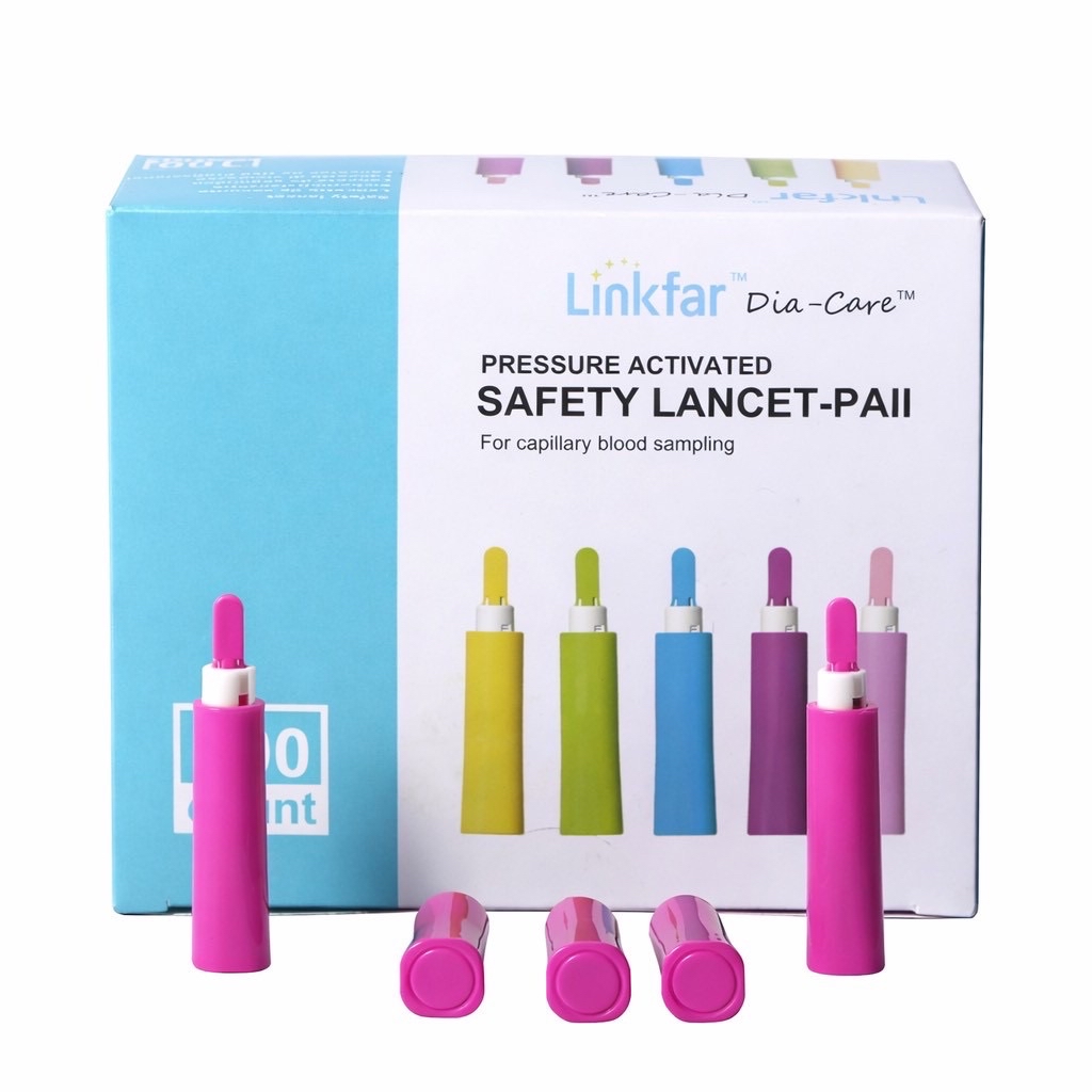 Linkfar safety lancet 100 ชิ้น เข็มกด 28g เข็มสปริง ไม่ต้องใช้ปากกา ใช้ ...