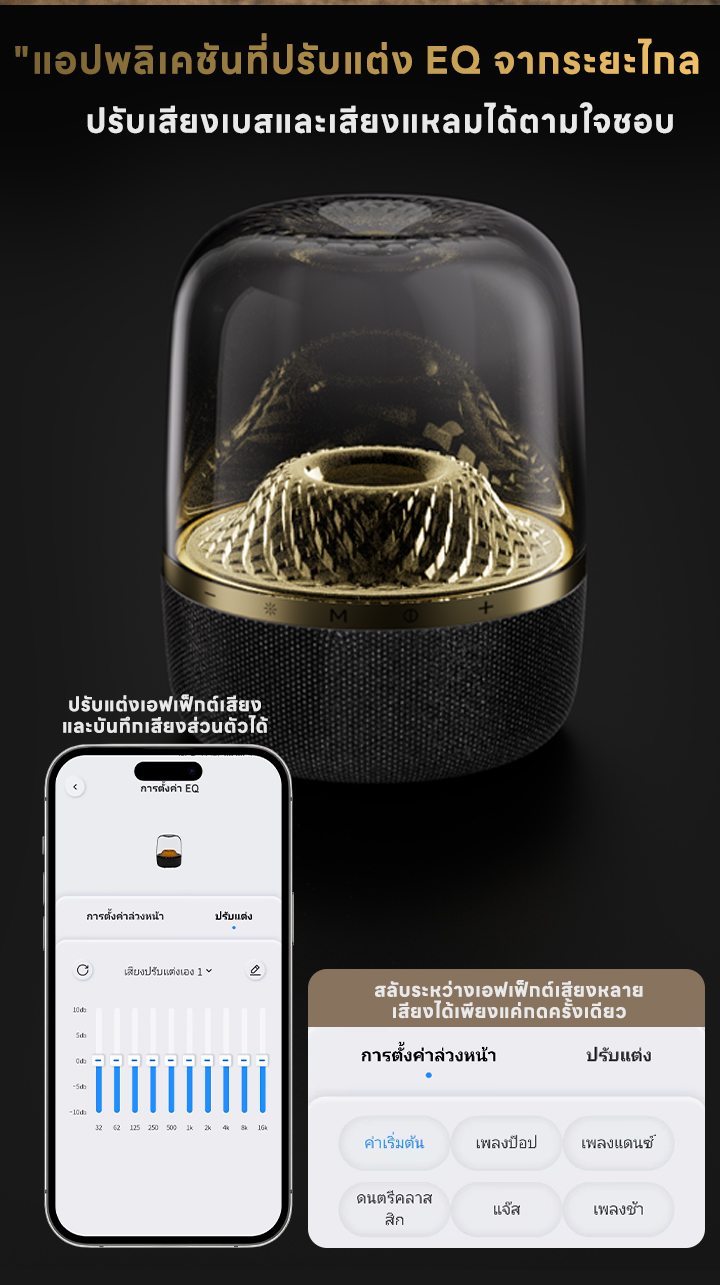 KOORFLY JH02 ลำโพงไร้สาย Bluetooth 5.3 เสียง360° เบสหนัก ไฟ22แบบ ควบคุม ...