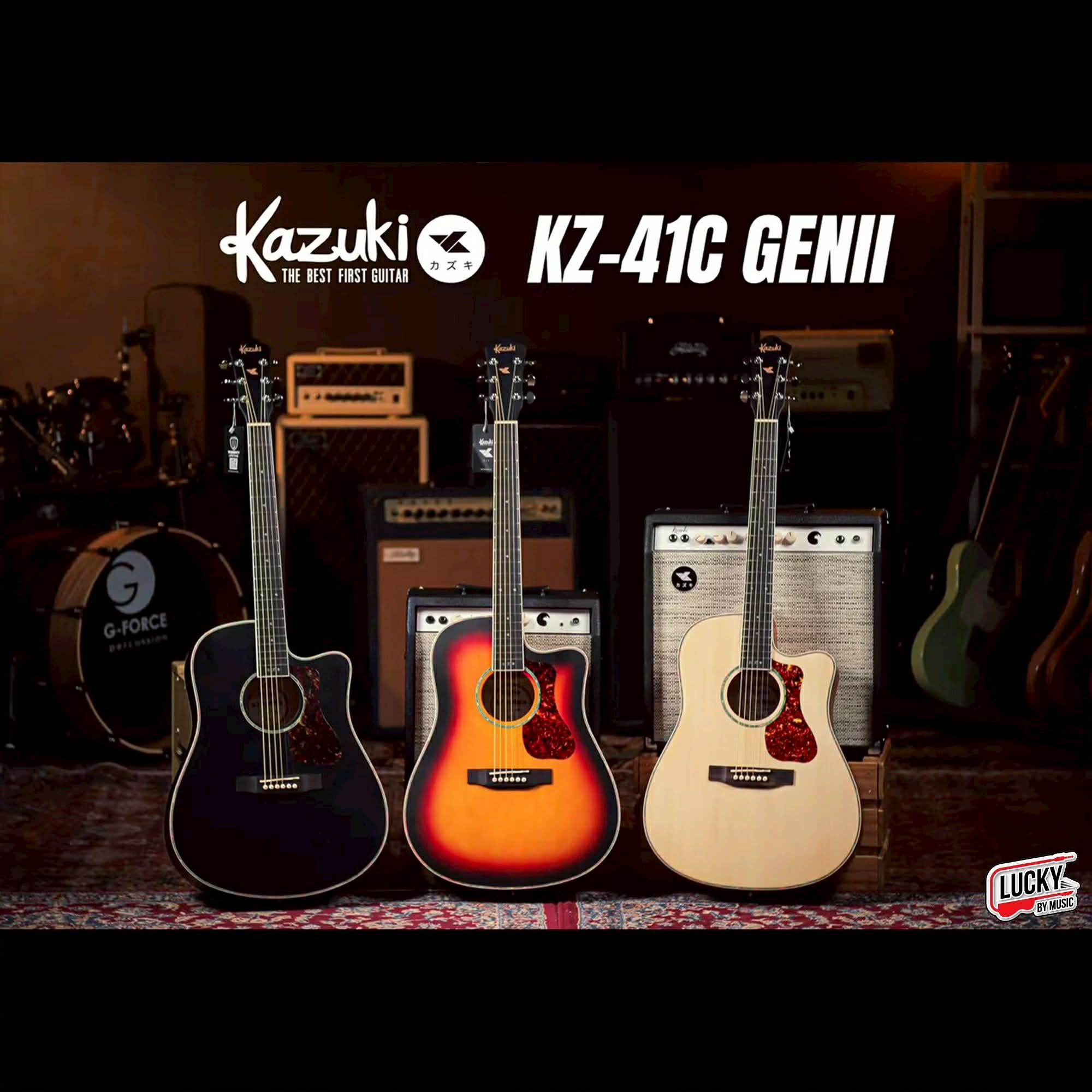 Kazuki กีตาร์โปร่ง KZ-41C Gen 2 ขนาด 41 นิ้ว ทัชชิ่งจับง่าย แถมฟรี ปิ๊ก ...