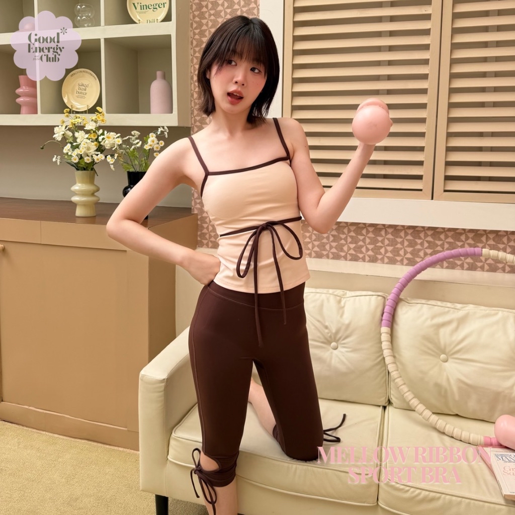 GOOD ENERGY CLUB - MELLOW RIBBON SPORT BRA[0001] สปอร์ตบราสายเดี่ยว ดี ...