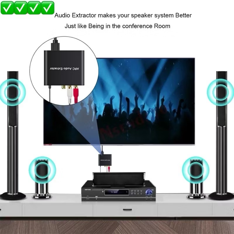 HDMI ARC Audio Extractor DAC Converter อะแดปเตอร์ไฟเบอร์ Coaxial SPDIF ...
