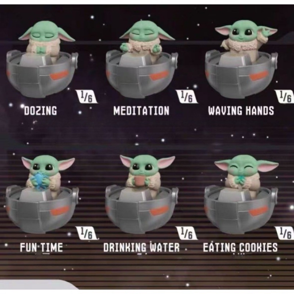 (1 กล่องจุ่ม) Miniso x Star Wars พวงคีย์แคป Grogu Series Keycaps Cuddly ...