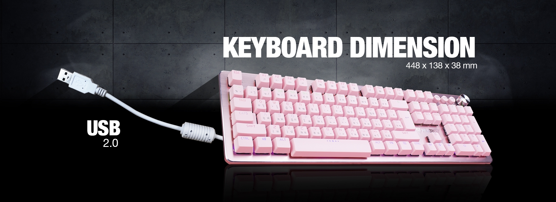 NUBWO Flicker Mechanical Keyboard คีย์บอร์ดเกมมิ่ง พร้อม knob ที่หมุน ...
