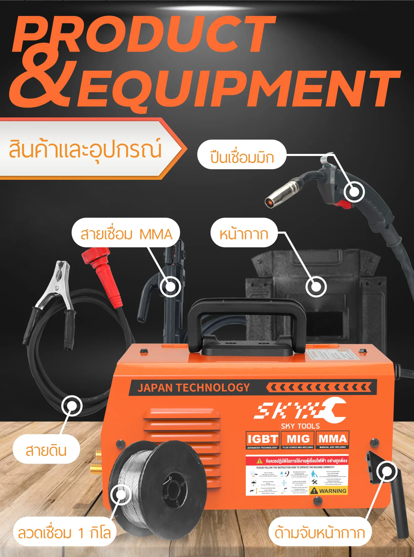 SKYTOOLS ตู้เชื่อม MIG/MMA-990 2 ระบบ ไม่ใช้แก๊สCO2 เชื่อมสแตนเลส ...