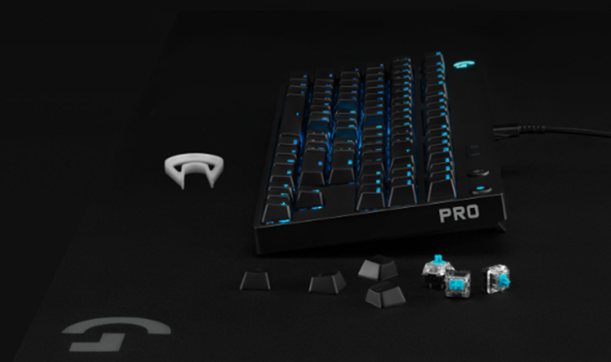 Logitech G Pro X Gaming Keyboard with GX BLUE CLICKY-Eng keycap & RGB ...