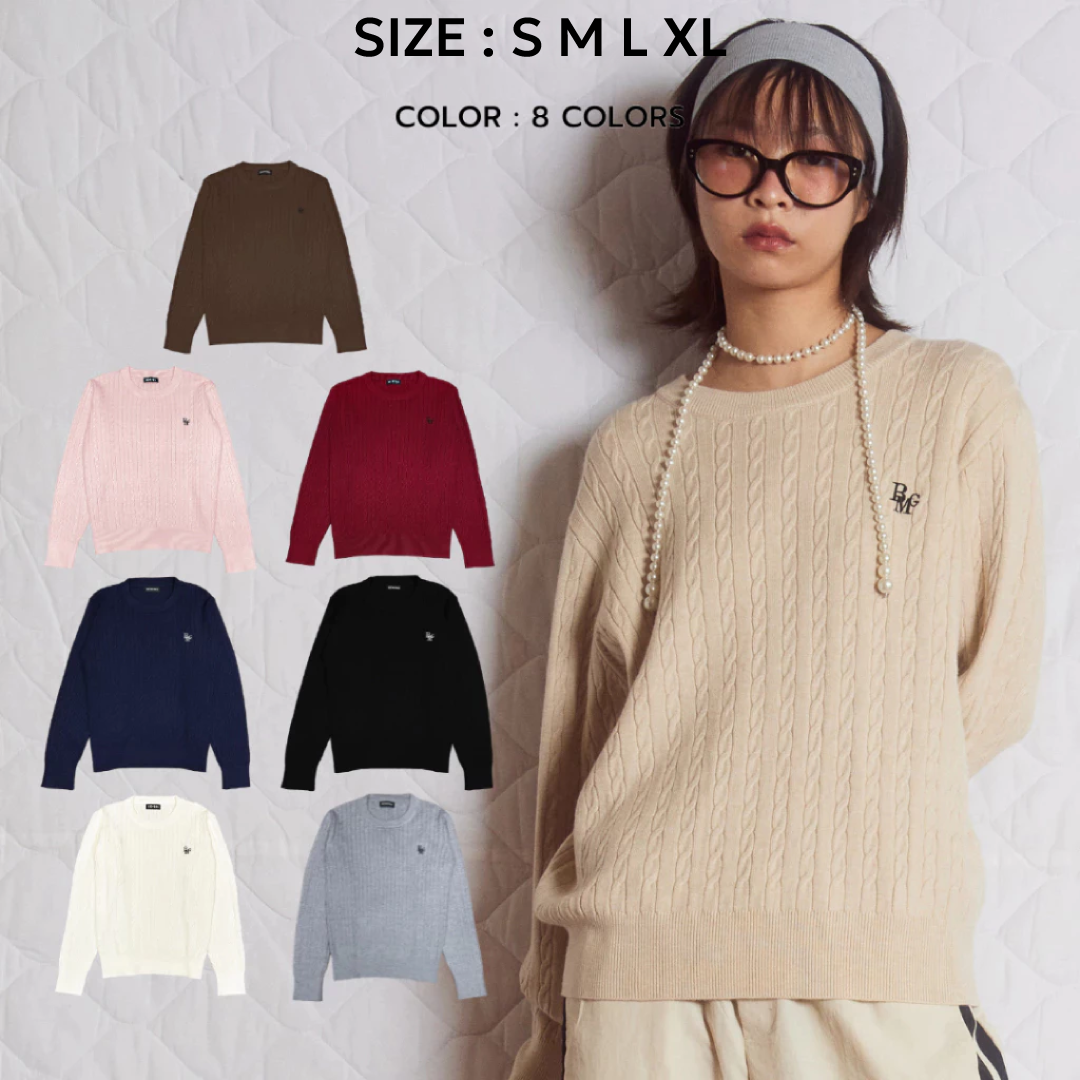 (PRE 10-15 วัน)Bemingtop642(S-XL) - BMG Knit Sweater ไหมพรมสเวตเตอร์ ...