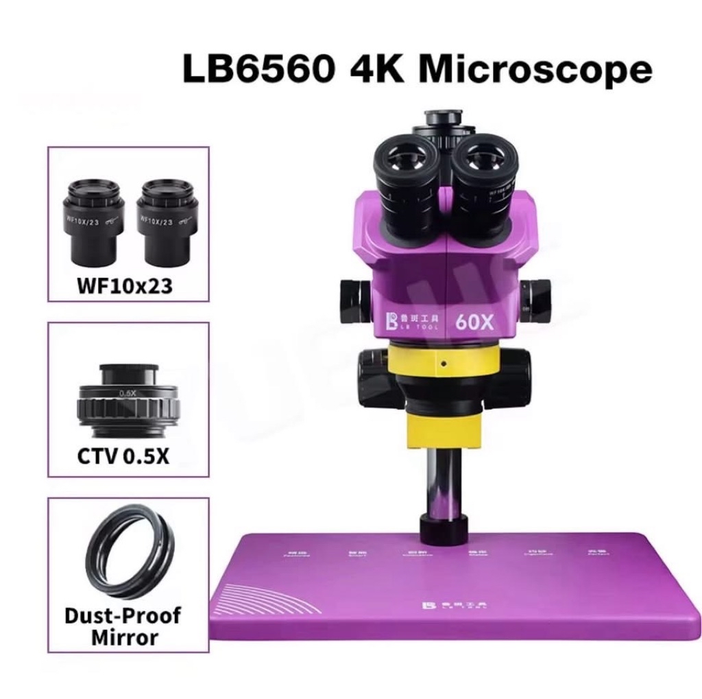 LB-6560 กล้องจุลทรรศน์ Stereo 4K Microscope ซูมได้ 7 ระดับ | Shopee ...