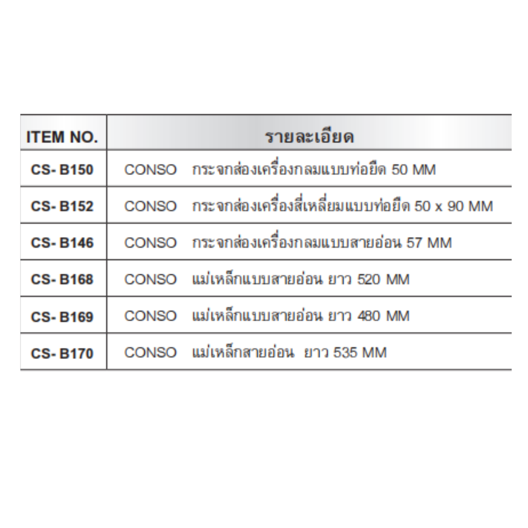 CONSO กระจกส่องเครื่อง และ แม่เหล็กแบบสายอ่อน | Shopee Thailand