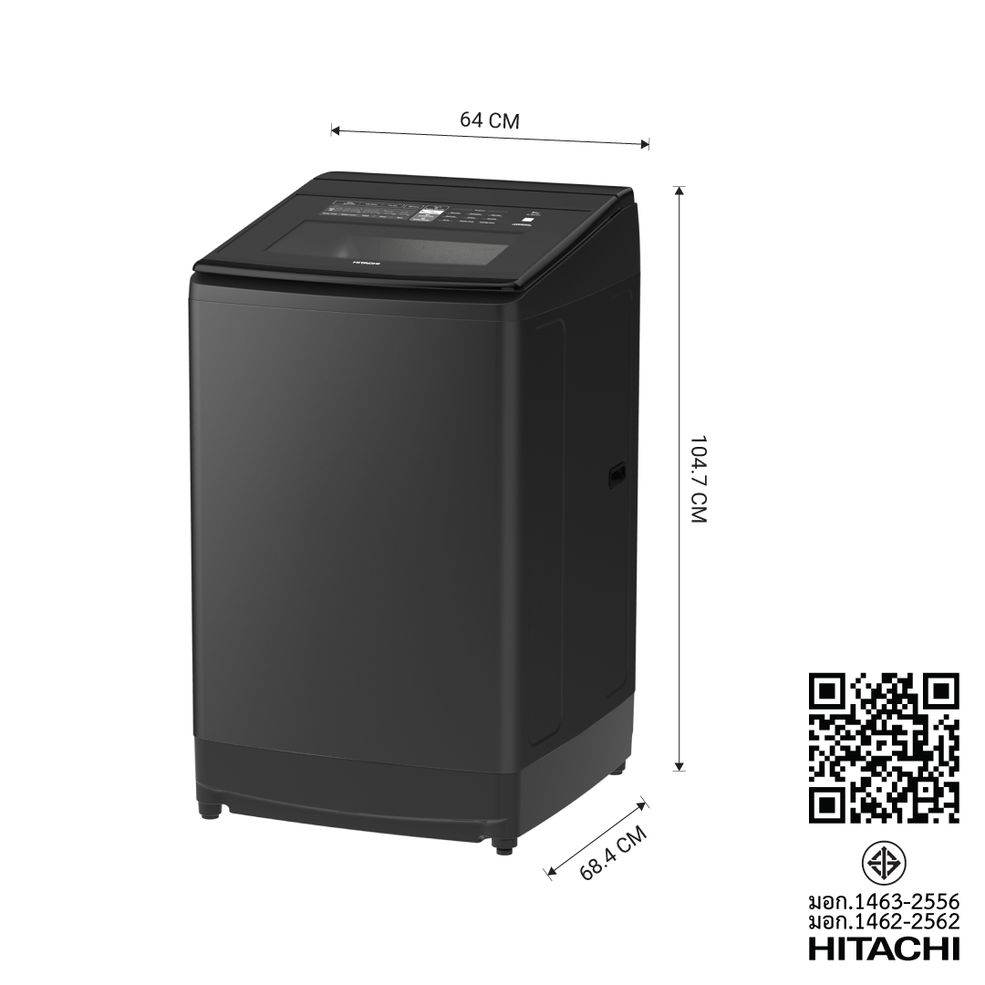 Hitachi ฮิตาชิ เครื่องซักผ้าฝาบน 17กก.Top Loading - Dual Jet Built in ...