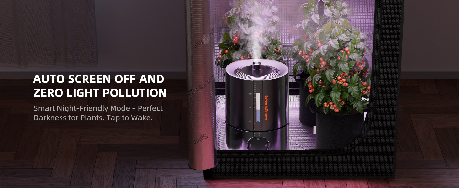 Spider Farmer 5L Smart Cool Mist Humidifier with Temp & Humidity Sensor ...