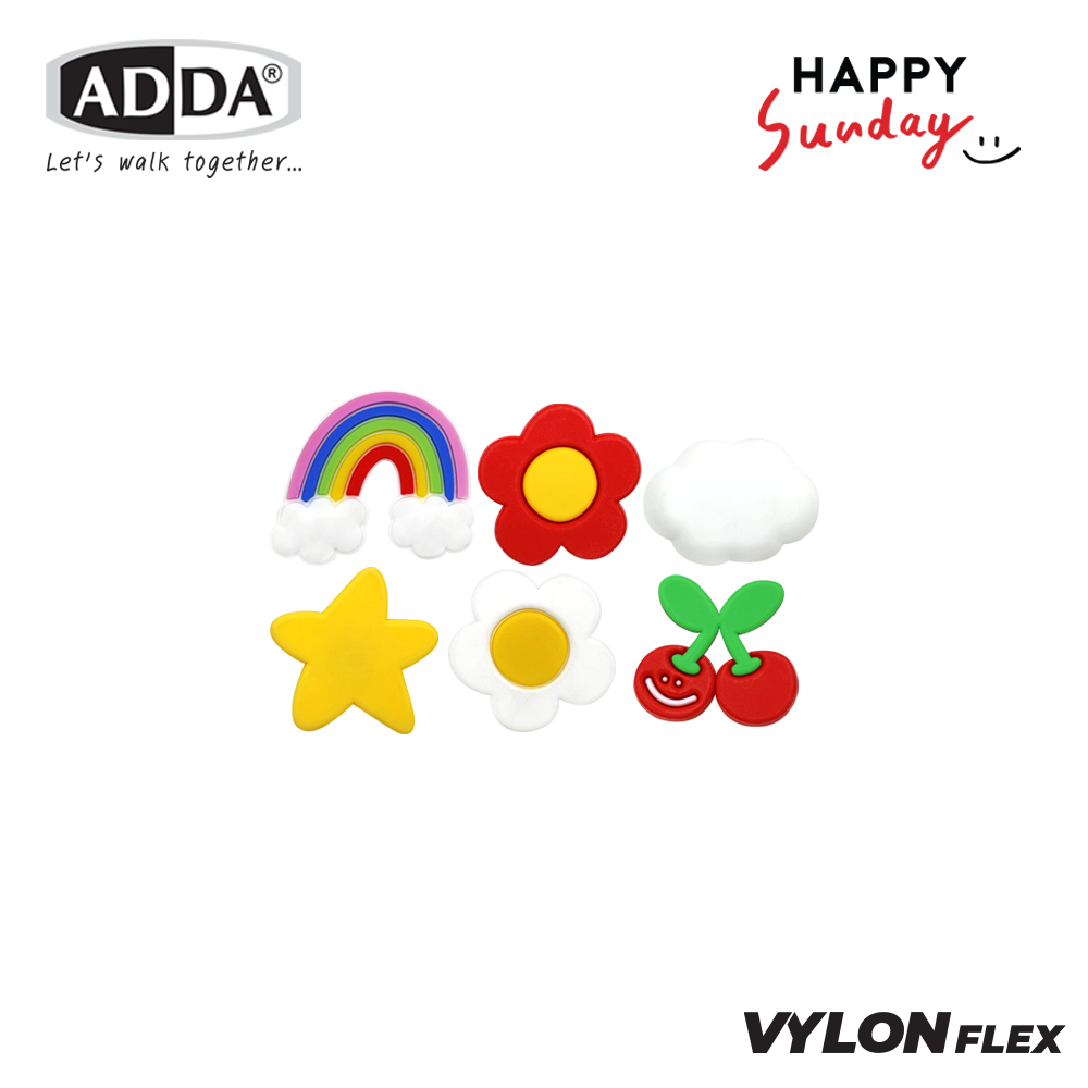 ADDA ตัวติดรองเท้า ADDA x HAPPY SUNDAY SET 6 PCS รุ่น JB017W1 | Shopee ...