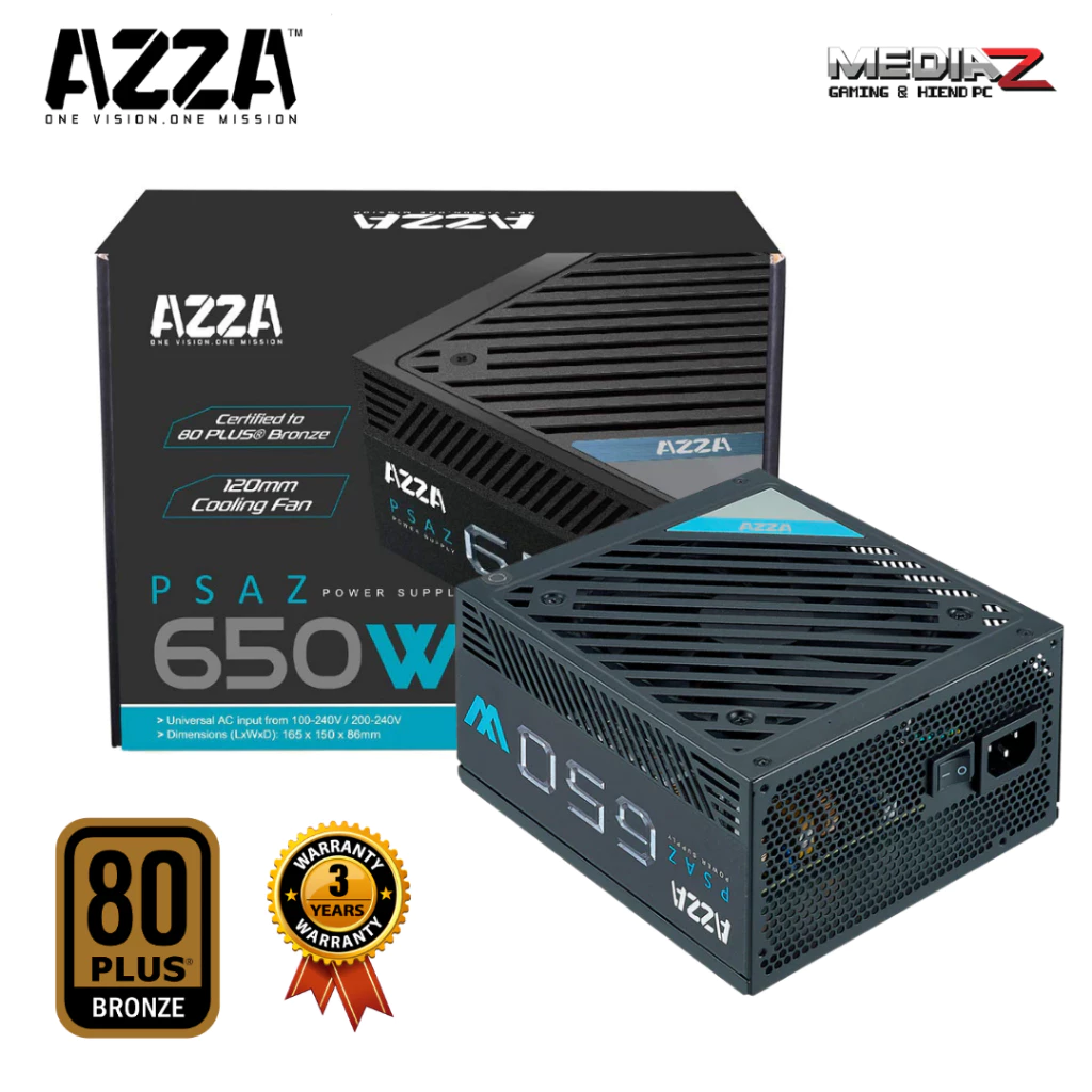 ส่งทันที PSU 80Plus Bronze 500W 550W 650W วัตต์แท้ แบรนดัง AZZA ...