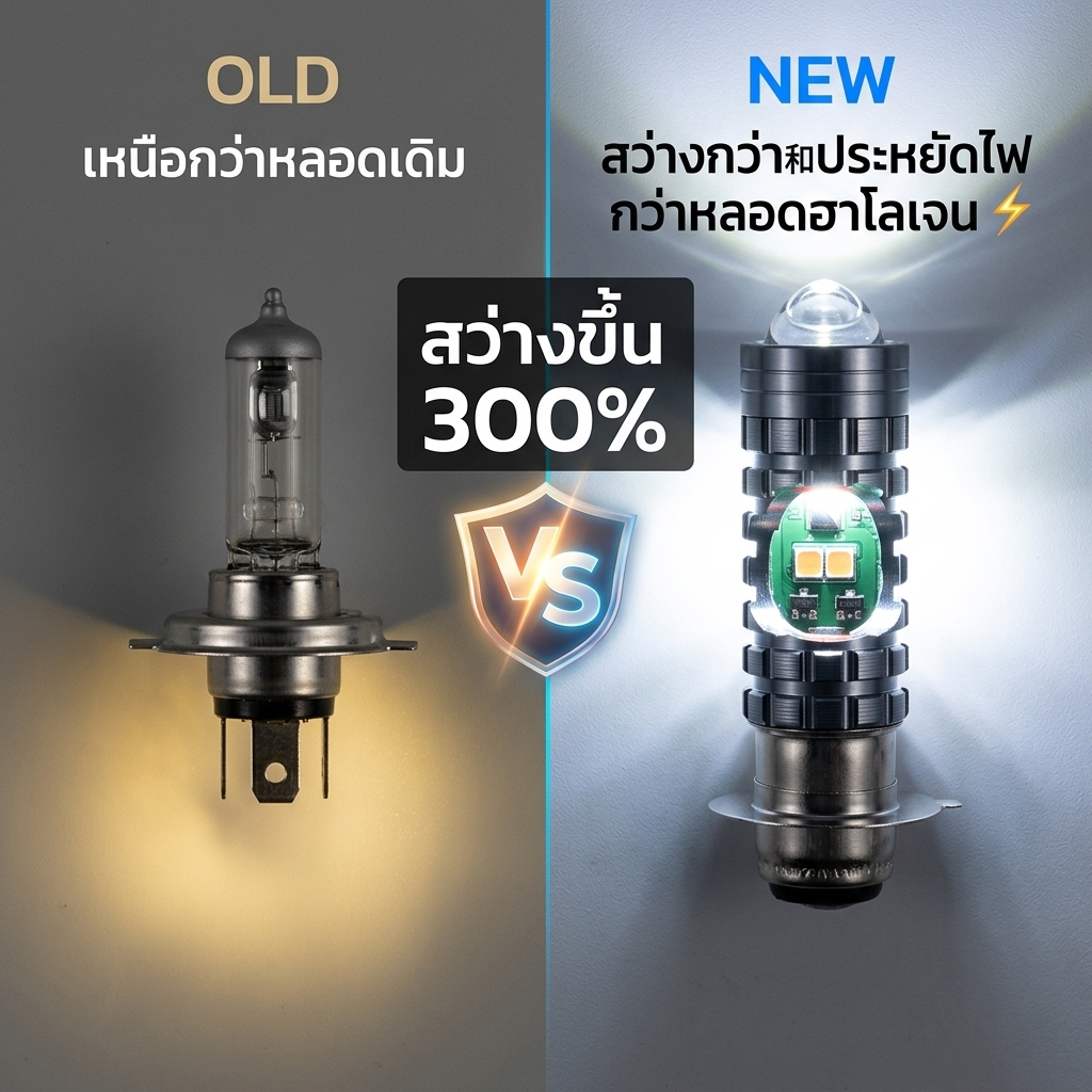 หลอดไฟหน้ารถจักรยานยนต์ LED H6 PX15D พร้อมเลนส์ Hi Lo beam Honda ...