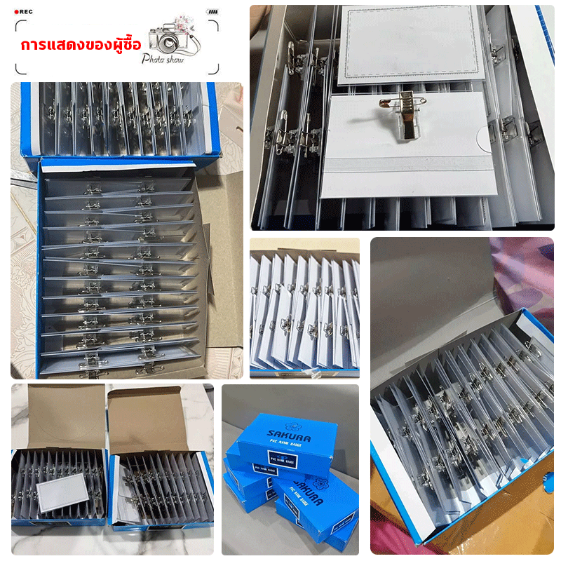 ป้ายชื่อติดหน้าอก 50ชิ้น ป้ายชื่อ เข็มกลัด+คลิปหนีบ ป้ายชื่อพนักงาน PVC ...