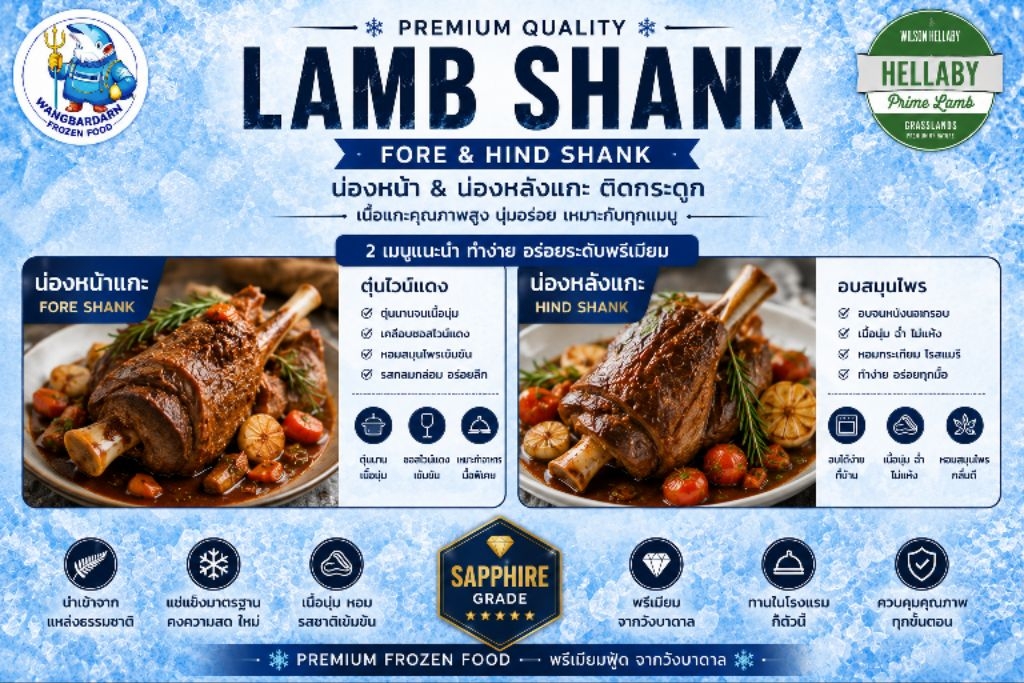 ซี่โครงแกะ Lamb Rack / น่องหน้า Fore Shank / น่องหลัง Hind Shank เนื้อ ...