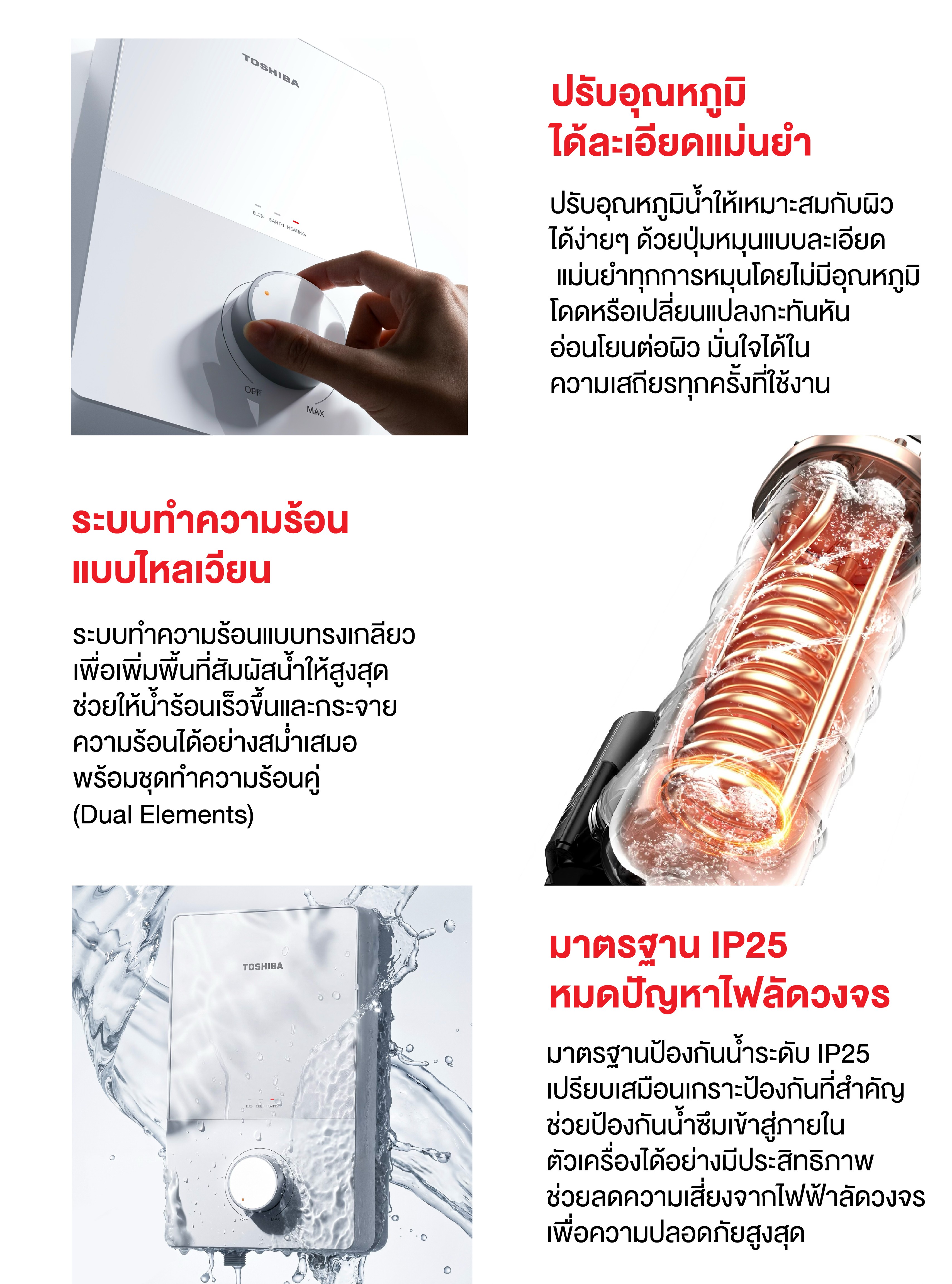 TOSHIBA เครื่องทำน้ำอุ่น แทงค์ทองแดง 3500W TWH-35MRNTHEC(W)-WS สีขาว ...