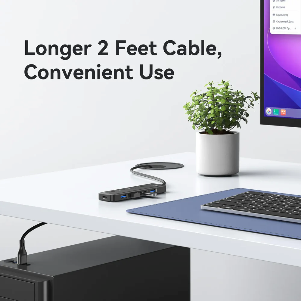 [ทักแชทรับโค้ดลับ] MOKiN USB 3.0 Hub 5-Port Ultra Slim 5Gbps Data ...