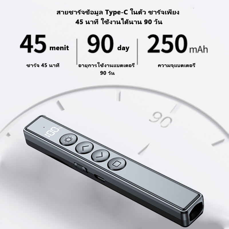 NETPAC S16 2.4Ghz เลเซอร์ปากกาพลิก PPT ชาร์จ Type C ใช้งานได้นาน พลัก ...