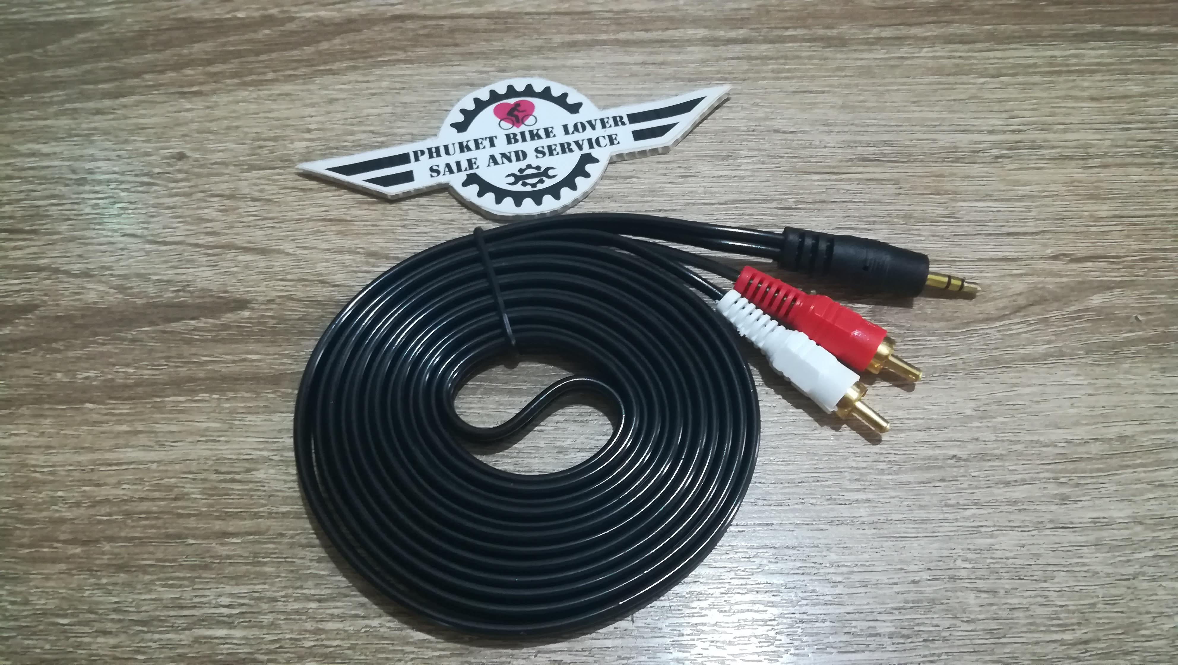 สาย Aux 3.5 mm to 2 RCA R-L สำหรับต่อมือถือเข้าเครื่องขยายเสียง ต่อ ...