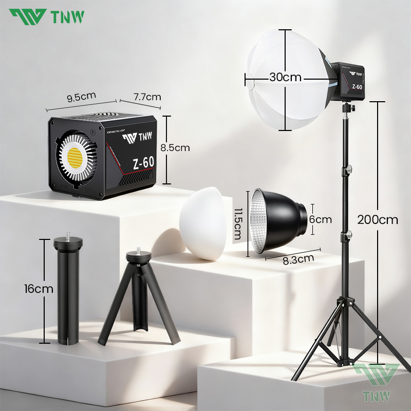 TNW Z60 60W LED COB ไฟต่อเนื่องสตูดิโอ อุณหภูมิสีคู่ ไฟ led ถ่ายรูป ไฟ ...